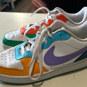 Nike Court Borough Low RC BG Kids Casual Shoes Multi-Color Size 6Y EUC Colorful